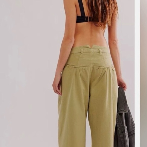 Free People Sweet Talk Chino Pants Size 4 NWOT green - Picture 2 of 12